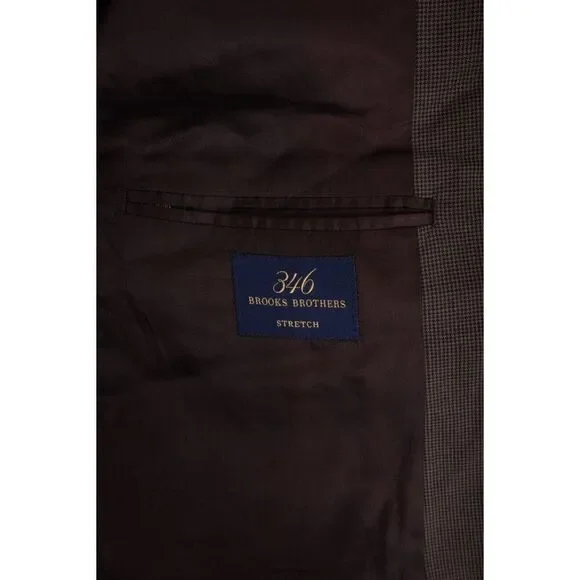 Brooks Brothers Mens Suit Jacket Sport Coat US 41 L Stretch Brown Wool Blend